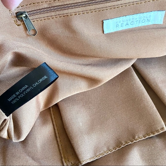 Kenneth Cole Reaction Tan Vegan Leather Satchel Handbag - Picture 6 of 11